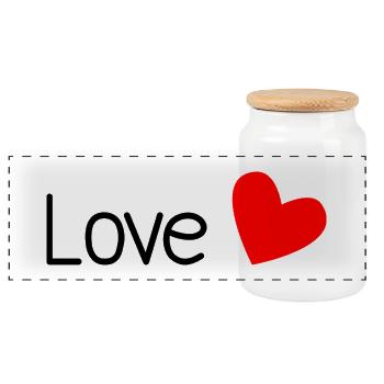 COUPLE. JUST MARRIED. EVJF. SAINT VALENTIN. LOVE. - Boîte à biscuits avec couvercle en bois - blanc - Devant