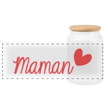 MAMAN. FÊTE DES MÈRES. BONNE FÊTE MAMAN. JE T'AIME - Boîte à biscuits avec couvercle en bois - blanc - Devant