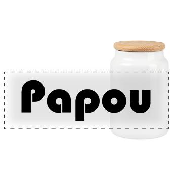 PAPUAN. DAD. FATHER's DAY. HAPPY BIRTHDAY DAD. PARTY - Panoramic Cookie Jar with Wooden Lid - white - Front