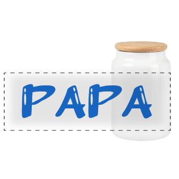 PAPA. VATERTAG. ALLES GUTE ZUM GEBURTSTAG, PAPA. ALLES GUTE ZUM GEBURTSTAG. - Panorama Keksdose mit Holzdeckel - Weiß - Vorne