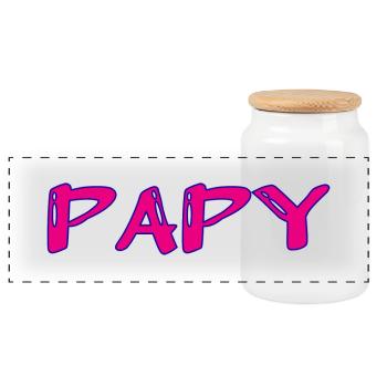 PAPY. FÊTE DES PÈRES. BONNE FÊTE PAPY. JE T'AIME. - Boîte à biscuits avec couvercle en bois - blanc - Devant