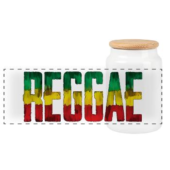 Raggae xxl - Boîte à biscuits avec couvercle en bois - blanc - Devant