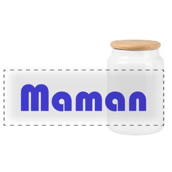 MOM. MOTHER's DAY. HAPPY MOTHER'S BIRTHDAY - Panoramic Cookie Jar with Wooden Lid - white - Front