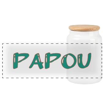PAPOU. PAPA. FÊTE DES PÈRES. BONNE FÊTE PAPA - Boîte à biscuits avec couvercle en bois - blanc - Devant
