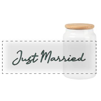 SAINT VALENTINE. bachelorette party. I LOVE YOU. I LOVE YOU. LOVE - Panoramic Cookie Jar with Wooden Lid - white - Front