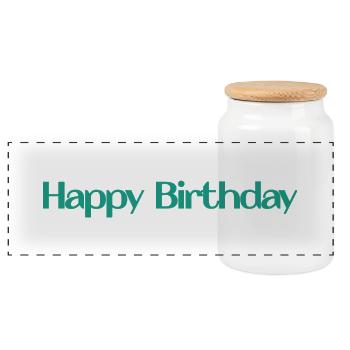 ALLES GUTE ZUM GEBURTSTAG. ALLES GUTE ZUM GEBURTSTAG. JAHRESTAG. - Panorama Keksdose mit Holzdeckel - Weiß - Vorne