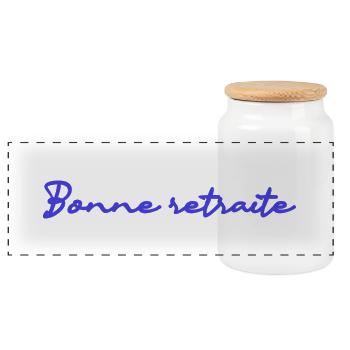 RETRAITE. RETRAITE. RETRAITEE. RETRAITE. COLLEGUE - Boîte à biscuits avec couvercle en bois - blanc - Devant