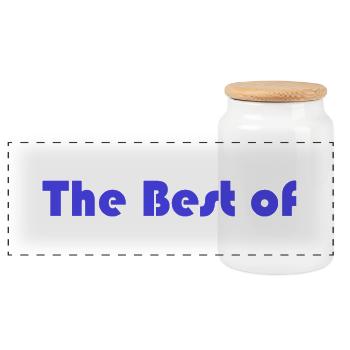 RETIREMENT. RETIREMENT. RETIRED. RETIREMENT. BEST - Panoramic Cookie Jar with Wooden Lid - white - Front