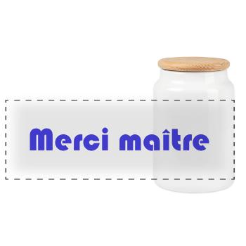 MAÎTRE. MERCI. MERCI MAÎTRE. MAITRE. CADEAU MAÎTRE - Boîte à biscuits avec couvercle en bois - blanc - Devant