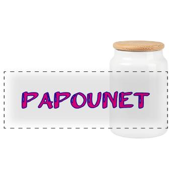 PAPOUNET. PAPA. FÊTE DES PÈRES. BONNE FÊTE PAPA - Boîte à biscuits avec couvercle en bois - blanc - Devant