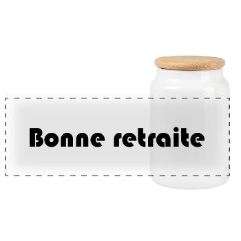 RETRAITE. RETRAITE. RETRAITEE. SENIOR. MAMIE. PAPY - Boîte à biscuits avec couvercle en bois - blanc - Devant
