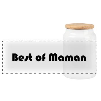 HAPPY MOTHER'S DAY. MOM. MOTHER's DAY. I LOVE YOU - Panoramic Cookie Jar with Wooden Lid - white - Front