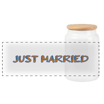 SAINT VALENTINE. bachelorette party. I LOVE YOU. I LOVE YOU. LOVE - Panoramic Cookie Jar with Wooden Lid - white - Front