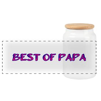 FÊTE DES PÈRES. BONNE FÊTE PAPA. PAPA. BONNE FÊTE. - Boîte à biscuits avec couvercle en bois - blanc - Devant