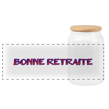 RETRAITE. RETRAITE. RETRAITEE. SENIOR. MAMIE. PAPY - Boîte à biscuits avec couvercle en bois - blanc - Devant