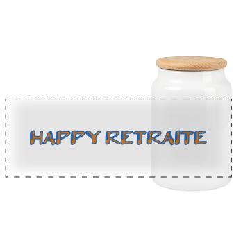 RETRAITE. BONNE RETRAITE. JOYEUSE RETRAITE - Boîte à biscuits avec couvercle en bois - blanc - Devant