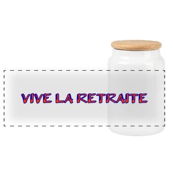 RETRAITE. RETRAITE. RETRAITEE. RETRAITE - Boîte à biscuits avec couvercle en bois - blanc - Devant
