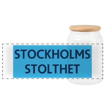 Stockholmer Stolz - Panorama Keksdose mit Holzdeckel - Weiß - Vorne