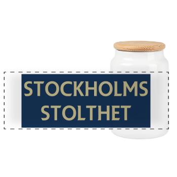 Stockholmer Stolz - Panorama Keksdose mit Holzdeckel - Weiß - Vorne