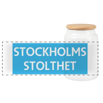 Stockholm Pride - Panoramic Cookie Jar with Wooden Lid - white - Front