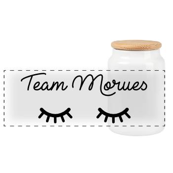 Team Morues - Boîte à biscuits avec couvercle en bois - blanc - Devant