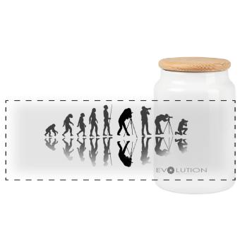 EVOLUTION PHOTOGRAPHER - Panoramic Cookie Jar with Wooden Lid - white - Front