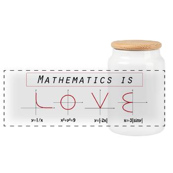 Mathematics Mathematik Love Algebra Geometrie - Panorama Keksdose mit Holzdeckel - Weiß - Vorne