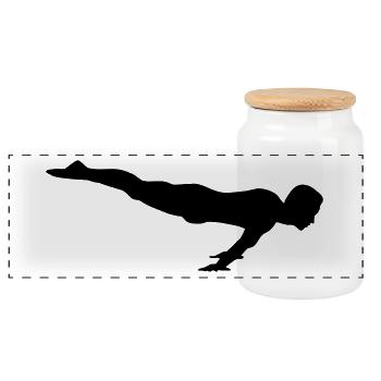 gymnast, gymnastics - Panoramic Cookie Jar with Wooden Lid - white - Front