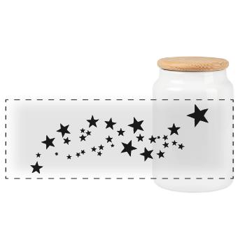 Black Stars * Black Lives Matter * Le noir est roi - Boîte à biscuits avec couvercle en bois - blanc - Devant