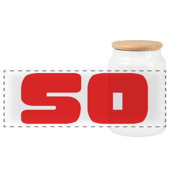 50. 50 YEARS. 50th ANNIVERSARY. BIRTHDAY 50 YEARS. - Panoramic Cookie Jar with Wooden Lid - white - Front