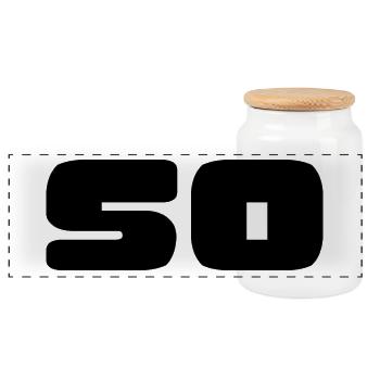 50. 50 ANS. 50e ANNIVERSAIRE. ANNIVERSAIRE 50 ANS. - Boîte à biscuits avec couvercle en bois - blanc - Devant