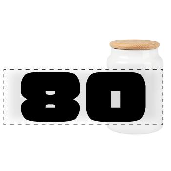 80. 80 ANS. 80e ANNIVERSAIRE. ANNIVERSAIRE 80 ANS. - Boîte à biscuits avec couvercle en bois - blanc - Devant
