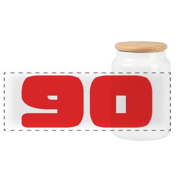90. 90 ANS. 90e ANNIVERSAIRE. ANNIVERSAIRE 90 ANS. - Boîte à biscuits avec couvercle en bois - blanc - Devant