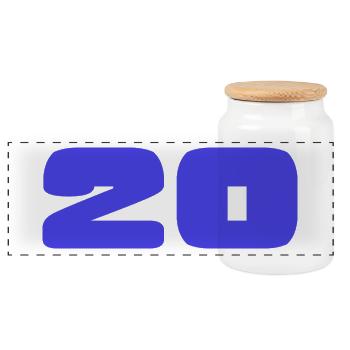 20. 20 ANS. 20e ANNIVERSAIRE. ANNIVERSAIRE 20 ANS. - Boîte à biscuits avec couvercle en bois - blanc - Devant
