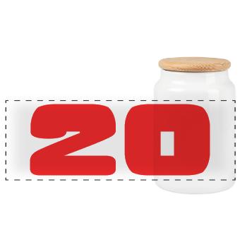 20. 20 ANS. 20e ANNIVERSAIRE. ANNIVERSAIRE 20 ANS. - Boîte à biscuits avec couvercle en bois - blanc - Devant