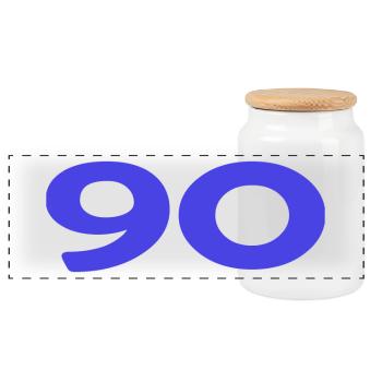 ANNIVERSARY. HAPPY BIRTHDAY. HAPPY BIRTHDAY. - Panoramic Cookie Jar with Wooden Lid - white - Front