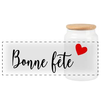 BONNE FÊTE PAPA. PAPA. FÊTE DES PÈRES. PÈRE - Boîte à biscuits avec couvercle en bois - blanc - Devant