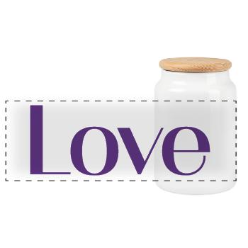 I LOVE YOU. LOVE. COUPLE. JUST MARRIED. bachelorette party. LOVE - Panoramic Cookie Jar with Wooden Lid - white - Front