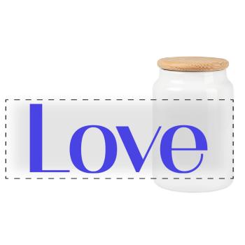 I LOVE YOU. LOVE. COUPLE. JUST MARRIED. bachelorette party - Panoramic Cookie Jar with Wooden Lid - white - Front