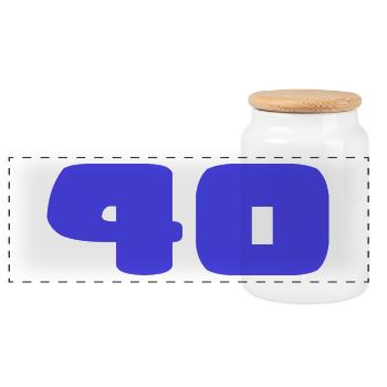 40. 40 YEARS. 40th ANNIVERSARY. BIRTHDAY 40 YEARS. - Panoramic Cookie Jar with Wooden Lid - white - Front