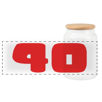 40. 40 YEARS. 40th ANNIVERSARY. BIRTHDAY 40 YEARS. - Panoramic Cookie Jar with Wooden Lid - white - Front