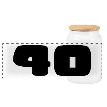 40. 40 ANS. 40e ANNIVERSAIRE. ANNIVERSAIRE 40 ANS. - Boîte à biscuits avec couvercle en bois - blanc - Devant