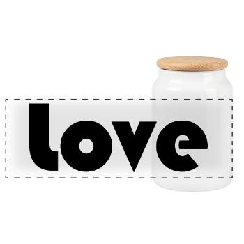 LOVE. HAPPY NEW YEAR. NEW YEAR'S EVE. CHRISTMAS - Panoramic Cookie Jar with Wooden Lid - white - Front