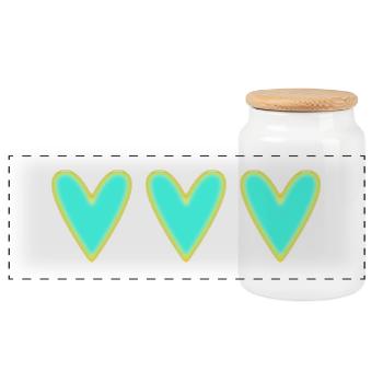 CŒUR. CŒURS. SAINT VALENTIN. LOVE. AMOUR. NOËL - Boîte à biscuits avec couvercle en bois - blanc - Devant