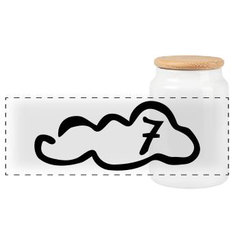Wolke 7 - Panoramic Cookie Jar with Wooden Lid - white - Front