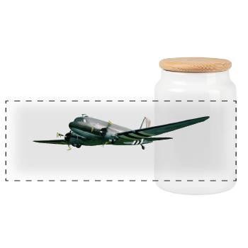 C-47 - Panorama Keksdose mit Holzdeckel - Weiß - Vorne