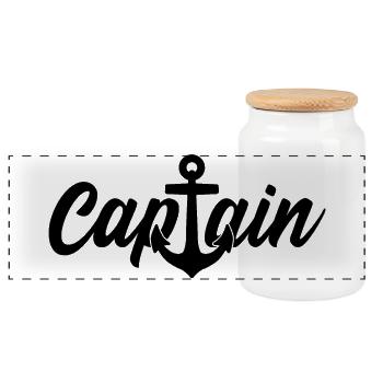 CAPTAIN KAPITÄN - Panorama Keksdose mit Holzdeckel - Weiß - Vorne