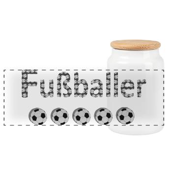 Fußballer, FußballFan, WM, coole fußballmotive - Panorama Keksdose mit Holzdeckel - Weiß - Vorne