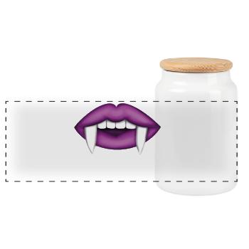 Vampire Girl Creepy Halloween Sexy Lips - Boîte à biscuits avec couvercle en bois - blanc - Devant