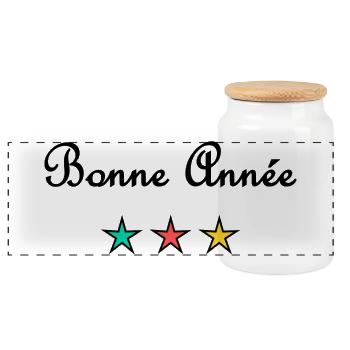 NOËL. ANNEE. ANNIVERSAIRE. RETRAITE. PAPA. MAMAM. - Boîte à biscuits avec couvercle en bois - blanc - Devant